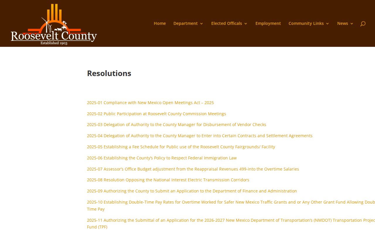 Roosevelt County release record showing booking fee repeal
